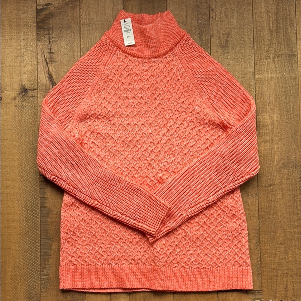 NWT 💎 Talbots Cable-knit Coral Turtleneck Sweater - Medium Petite Women’s